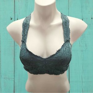 Free People Intimately Kelly Green Galloon Lace Racerback Bralette
